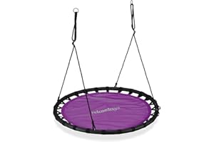 Relaxdays Balançoire Ronde Suspendue, Lilas
