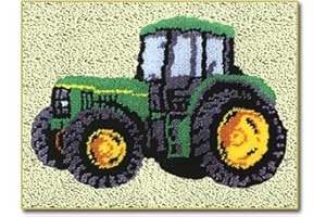 LGWG Knüpfteppich 3D Schlafender Traktorwagen Knüpfmatte Zum Selber Knüpfen Teppich Für Kinder, Erwachsene Oder Anfänger, Latch Hook Kits Child Rug,B,52 * 38cm/20 * 15in