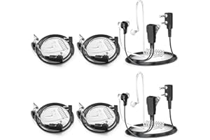 JUCJET Walkie Talkie Headset, Walkie Talkie Headset con tubo sonoro compatibile con walkie talkie BF-88E 888S UV5R UV5RE Baofeng UV 5R BF-88E BF-888S Radio headset (6 pezzi)