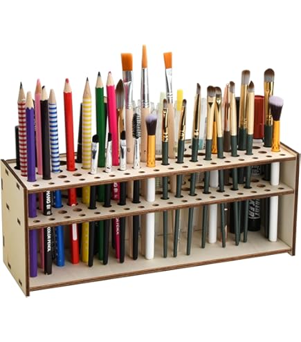 MONT MARTE Portapennelli Da 96 Scomparti - Organizzatore Per Pennelli, Matite, Pennarelli E Accessori Arte - Foto 9