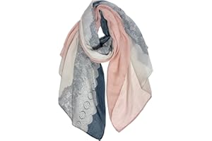 DAMILY Foulard Femme Motif de Dentelle Echarpe Châle Doux Etole Léger