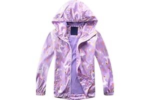 Adorel Wiatrówka Dziewczęca Kurtka Przeciwdeszczowa z Wzór