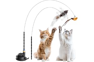 5 Set Kattleksak Självsysselsättning, Interaktiv Kattleksak Intelligens Katt Leksak Med Fågelfjädrar, Kattleksak Fiske, Kattängel Stabil Med Sugkopp Cat Toys Fjäderleksak
