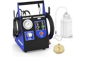 ‎PLAYOCCAR PLAYOCCAR Bremsenentlüftungsgerät Elektrisch,220V KFZ Pulsierendes Automatisch Bremsenentlüftungsgerät Maschine mit 1 Abfallölbehälter und 1 Adapterstutzen, Druck 0,5-2,5 bar