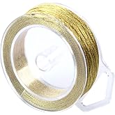 50 m Diameter 0.5 mm 6 Strands of Wire Cord Gold Metallic Stable Thread | Durable and Durable for Bracelets, Rings, Necklaces