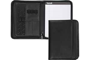 Samsill Professionelles Padfolio, 25,7 cm Tablet-Hülle und 21,6 x 27,9 cm Notizblock, Schwarz, Junior