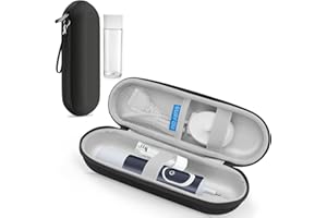 SURFOU Porta Spazzolino Elettrico, Custodia da Viaggio, Compatibile con Oral B/Oral-B Pro/Philips Sonicare, Astuccio Rigido con Scatola per Testine e Accessori, Portatile e Compatto, Nero