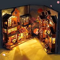DIY Book Nook Kit - Anna's Blue Blossom Miniature House Building Kit With LED