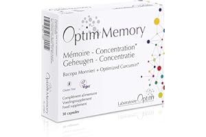 ‎OPTIM Bacopa Monnieri Brahmi - Turmeric Curcumin Longvida 30 Capsules | Dietary Supplement for Memory, Concentration Children and Mental Alertness | Optim Memory