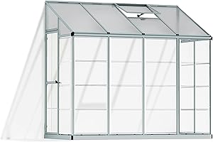 Canopia by Palram serre de jardin Lean To 3m² (argent) Cadre en aluminium, Panneaux en Polycarbonate, Résistant aux UV