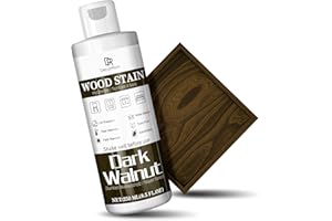 DECORROM Wood Stain, 250ml Dark Walnut Water Based Wood Stain, Matte Wooden Dye Fast Curing for Indoor and Outdoor Wooden Furniture, Doors, Window, Paneling, Cabinets Low Odor Non-Toxic & Long Lasting