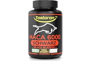 ‎TOSTORON Tostoron MACA 6000 SCHWARZ – der TURBO-LADER unter den Maca Kapseln – hochdosiert - 120 Kapseln + Tribulus, Cordyceps, Ginseng, Ginkgo, Pinienrinden Extrakt, Vitamin C, Selen, Zink, 1 Dose (1x95,9g)