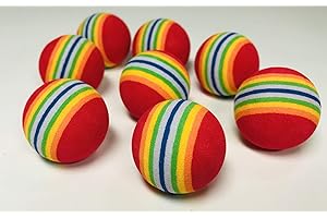 BUSDUGA Katzenspielzeug sanfte Bälle - 8 Stück in Regenbogenfarben 3,5cm