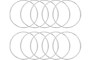 TEAAHA Metalowe pierścienie do rękodzieła, kwiatowych, makramowych, obręczy, do tworzenia wieńca ślubnego, łapacza snów i DIY, centralny element ścienny, rękodzieło, 10 szt. (srebrne, 200 mm)
