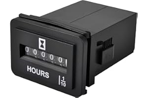 HonorMeet analogique Compteur horaire,AC 110 V à 250 V, nombre total d'heures pour l'entretien, stockage de données pour tondeuse à gazon, tracteur, camping-car, compresseur d'air. (REC-AC)