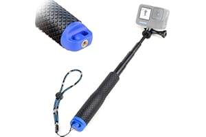 YALLSAME Waterproof Selfie Stick, 7'' - 23'' Short Extension Stick Compact Hand Grip Monopod Pole for GoPro Hero 13 12 11 10 9 8 7 6 5 4 Session Max Insta360 X3 GO3 AKASO DJI Osmo Action Camera