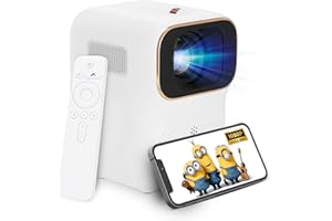 Heyup Boxe Xming Q1 SE Proiettore, Mini proiettore cinematografico portatile 1080P per camera da letto con WiFi e Bluetooth,Videoproiettore compatibile con iOS Android HDMI USB PS4 Xbox e telecomando