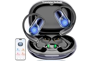 Xeletu AI Kopfhörer Übersetzer 3 in 1 Sprachübersetzer 164 Sprachen ANC ENC Noise Reduction Echtzeit Übersetzer Ohrhörer Bidirektionale Simultanübersetzung für Reisen Lernen iOS Android