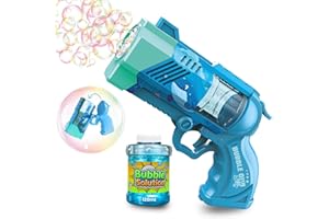 Blubbel Pistolet a Bulle, Machine pour Bulles Savon Enfant, Générateur Mousse LED, Jouet Extérieur, Cadeau Été, Bazooka Mariage, Lance-Bulles Portable, Activité Jardin, Jouets de Plein air