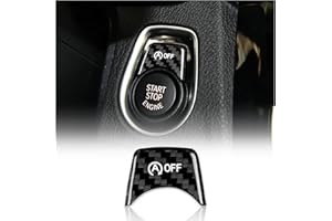 KUNGKIC Carbon Fiber Car Engine Start Stop Button Cover Trim for BMW G20 F30 F31 F32 F33 2013 2014 2015 2016 2018 2019 2020 2021 Interior Trim Accessory (Black)