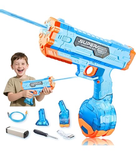 PANACARE Elektrische Wasserpistole Mit Blitzeffekt – 450ml Tank, 32ft Reichweite, 2 Akkus – Für Erwachsene & Kinder