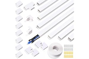 TIDEVAN 8 Pezzi Canalina per Cavi Canalina Passacavi Canaline Elettriche Bianca con Nastro Adesivo in Schiuma,per Nascondere Cavi,Canalina Autoadesiva per Tutti i Cavi di Alimentazione di Casa/Ufficio