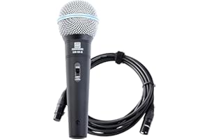 Pronomic DM-58-B Vocal Mikrofon mit Schalter inkl. 5m XLR Kabel mit druckvollem, warmem Klang