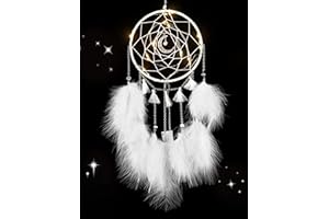 ‎NICE DREAM Nice Dream Traumfänger mit LED Licht, Handgemachte Dreamcatcher mit Federn, Maiden Zimmer Schlafzimmer Romantische Dekoration, für Wandbehang Wohnkultur Ornamente Handwerk Weiß