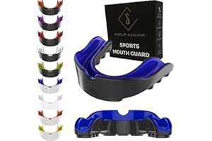 S SELF MARK Mouth Guard Gum Shield – Professional Mouth Guard for Contact Sports, Rugby, Martial Arts, Karate, Rugby, MMA, Boxing, Hockey, Football Flexible for Youth & Adult