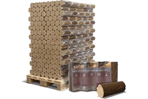 Pollmeier Holzbriketts Premium Buchenholz Hartholz Kamin Ofen Brenn Holz Heiz Grill Smoker Brikett 6kg x 160 Gebinde 960kg / 1 Palette Paligo