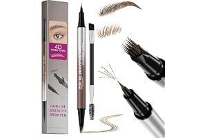 Erinde Microblading 2-i-1 Ögonbrynspenna, Vattentät ögonbrynspenna, Flerdelad spets & Exakt spets, Ögonbrynsmake-up för kvinnor, Naturliga & Definierade ögonbryn #02