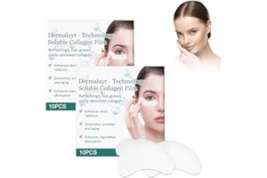 UTAPOSSIN Collagen Soluble Film, Collagen Deep Anti-Wrinkle Eye Mask, Película Soluble de Colágeno, MáScara Para Ojos Hidratante, Antienvejecimiento, Suaviza las Líneas Finas y las Arrugas, 2 Piezas