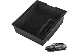 DMTIVMG Organizzatore Console Centrale Tesla Model Y Model 3 Accessori Floccaggio Push Pull con Porta Moneta e Occhiali da Sole per 2020-2023 Tesla Model 3 Y con Console Refresh