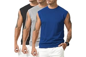 Suwangi 3 Piezas Camiseta Deportiva Sin Mangas Hombre Chalecos de Entrenamiento de Gimnasio Correr Secado Rápido sin Mangas músculo Camiseta