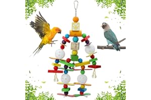 MQFORU Giocattoli da masticare pappagallo, Giocattoli di legno per uccelli di piccole e medie dimensioni