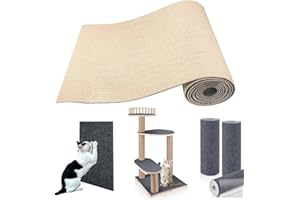 RC GearPro Trimmbar Selbstklebend Matte Katze Kratzbaum Teppich Ersatz Unterlage 78.7 "x15.8 Katze Kratzbaum Abdeckung für Kratzbaum Regal Regale Treppe Couch Möbel Wand DIY Beschützer (Khaki)