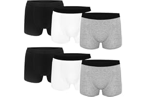 Uizuooy Mutande Bambino Boxer Ragazzo Slip Bambino Comodi Boxer Uomo Cotone Elasticizzato 8-16 Anni Pacco da 6/12,1603