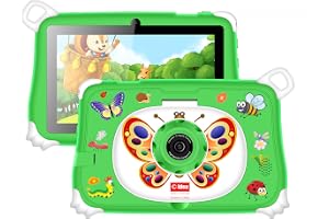 C idea Kids Tablet CM86 7-inch Android 15 Tablet for Kids, Wi-Fi and Bluetooth, 600x1024 Resolution Earl Education Toddler Tablets with HalalBaby Pre-Installed for Boy Girl (Green)