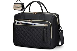 RAINSMORE 17 Inch Laptop Bags for Women Large Laptop Case Messenger Bag Work Bags for Women 17.3 Inch Teacher Bag Computer Bag Laptop Briefcase for Business Office Travel College Black