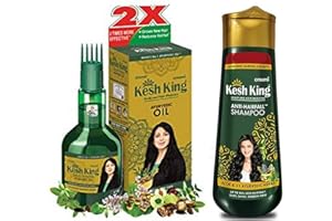 Kesh King Ayurvedic Scalp and Hair Oil 60ml & Shampoo 50ml Combo