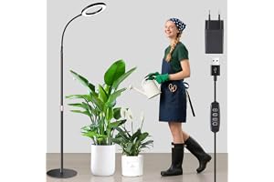 Ainiv Växtlampor för Inomhusväxter, Fullspektrum LED-växelbelysning, Växtlampor med Automatisk 6/12/16H Timer, 90-166cm Höjdj