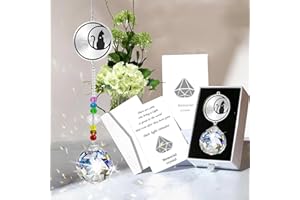 PEILI Cat memorial gifts,Pet Memorial Gifts Crystal Window Suncatcher,Cat Bereavement Gift Sun Catcher,Pet Remembrance Gift Rainbow Maker,Pet Passing Away Loss Gifts