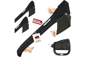 TREKLINE Spaltaxt, Spalthammer [ ErgoFiber™ - Glasfaserverstärkter Griff ] MilitaryCast, Inklusive Klingen-/Transportschutz, Antihaftbeschichtet, Hochwertige Stahl-Klinge [61cm; 1.3 kg]