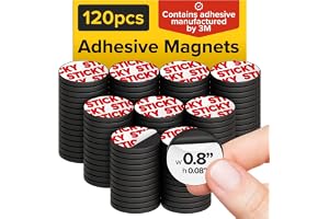 Runda magneter med självhäftande baksida – 120 st flexibla självhäftande magneter för hantverk – små klibbiga magnetiska prickar är alternativa till magnettejp, remsa och klistermärken