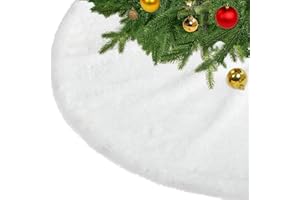 ‎KONVINIT KONVINIT Weihnachtsbaumdecke Weiß Plüsch Christmasbaumdecke Glitzer Kunstfell Weihnachtsbaumteppich Rund Weihnachtsbaum Rock Tannenbaum Decke,78cm/90cm/122cm