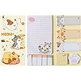 Tazweeq Cute Cartoon Cat Sticky Notes Set, Bundle Writing Memo Pads, Lovely Cat, Paw Shaped Self-Stick, Notes Pads Kitty Animal Divider Tabs, Back to School, Office Supplies, Small Gift