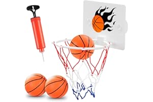 ‎DEWEL DEWEL Mini Basketballkorb Set, Basketball Korb Indoor für Kinder, Basketball Korb im Zimmer Wandmontage Mit 3 Mini Balls, Saugnapf Und Luftpumpe, Kinder Basketballkorb für Kinderspie Outdoor Office