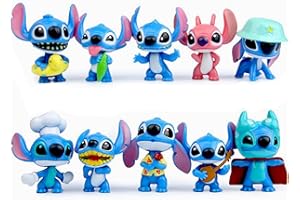 YOOYEH 10 PCS 3D Party Cake Toppers, Mini PVC Toys Birthday Party Supplies Decorations for Boys Girls (3D type)