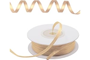 Decoraparty Ruban Doré en Satin 3 mm, Bobine Satinée 50 m pour Décorations de Cadeaux, Fleurs, Boîtes, Marque-places, Gâteaux, Baptême, Communion, Confirmation, Mariage, Nouvel An, Noël, Noces d’or