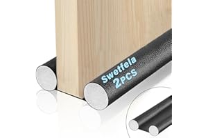 Swetfela 2 Pcs Zugluftstopper für Türen,96 cm PU Zugluftstopper Tür,Schwarz Türbodendichtung Zugluftstopper,Tür Zugluftstopper mit Doppeldichtung,Türdichtung Zugluftstopper Schutz vor Luftzug und Lärm